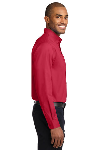 Port Authority Extended Size Long Sleeve Easy Care Shirt (Red/ Light Stone)