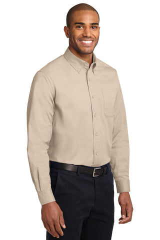 Port Authority Extended Size Long Sleeve Easy Care Shirt (Stone)