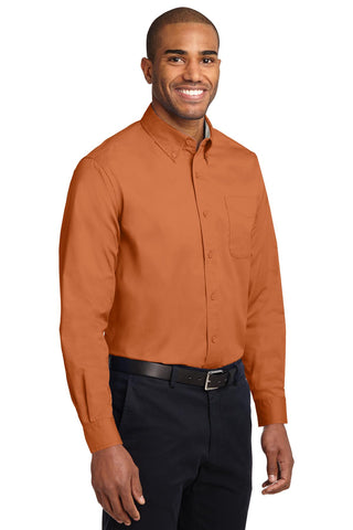 Port Authority Extended Size Long Sleeve Easy Care Shirt (Texas Orange/ Light Stone)