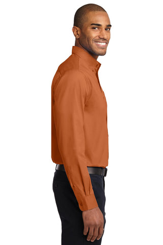 Port Authority Extended Size Long Sleeve Easy Care Shirt (Texas Orange/ Light Stone)