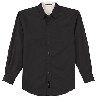 Port Authority Long Sleeve Easy Care Shirt (Black/ Light Stone)