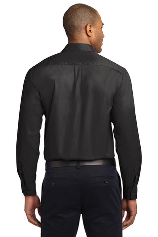 Port Authority Long Sleeve Easy Care Shirt (Black/ Light Stone)