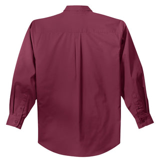 Port Authority Long Sleeve Easy Care Shirt (Burgundy/ Light Stone)