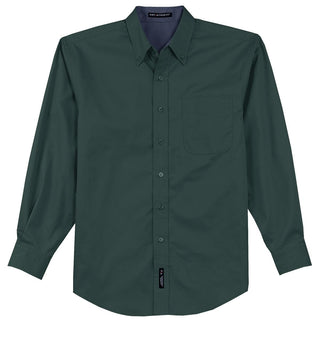 Port Authority Long Sleeve Easy Care Shirt (Dark Green/ Navy)