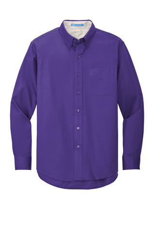 Port Authority Long Sleeve Easy Care Shirt (Purple/ Light Stone)