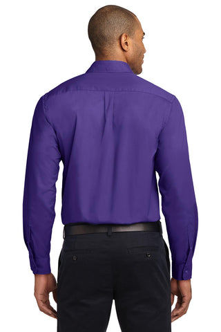 Port Authority Long Sleeve Easy Care Shirt (Purple/ Light Stone)