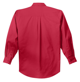 Port Authority Long Sleeve Easy Care Shirt (Red/ Light Stone)