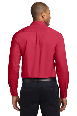 Port Authority Long Sleeve Easy Care Shirt (Red/ Light Stone)