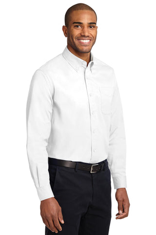 Port Authority Long Sleeve Easy Care Shirt (White/ Light Stone)