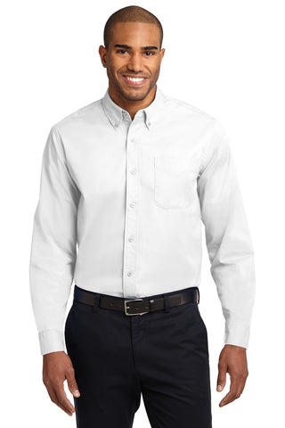 Port Authority Long Sleeve Easy Care Shirt (White/ Light Stone)