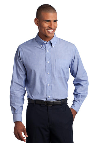 Port Authority Tall Crosshatch Easy Care Shirt (Chambray Blue)