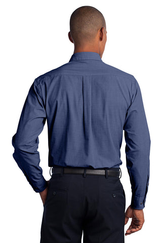 Port Authority Crosshatch Easy Care Shirt (Deep Blue)