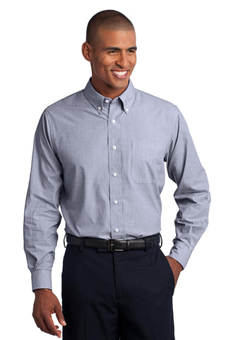 Port Authority Crosshatch Easy Care Shirt (Navy Frost)