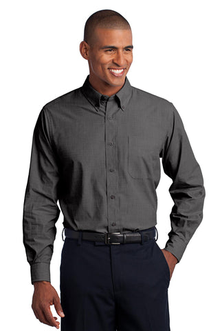 Port Authority Crosshatch Easy Care Shirt (Soft Black)