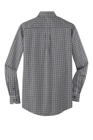 Port Authority Long Sleeve Gingham Easy Care Shirt (Black/ Charcoal)