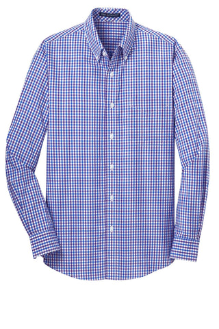 Port Authority Long Sleeve Gingham Easy Care Shirt (Blue/ Purple)