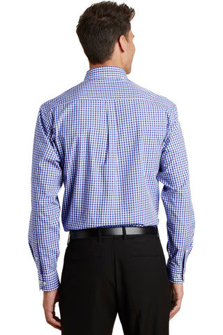 Port Authority Long Sleeve Gingham Easy Care Shirt (Blue/ Purple)