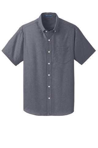 Port Authority Short Sleeve SuperPro Oxford Shirt (Black)