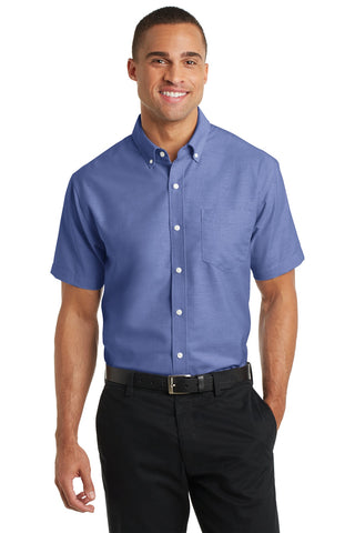 Port Authority Short Sleeve SuperPro Oxford Shirt (Navy)