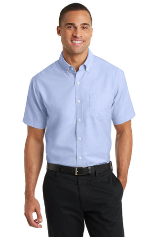 Port Authority Short Sleeve SuperPro Oxford Shirt (Oxford Blue)