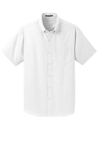 Port Authority Short Sleeve SuperPro Oxford Shirt (White)