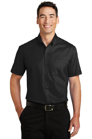 Port Authority Short Sleeve SuperPro Twill Shirt (Black)