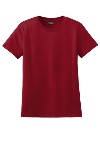 Hanes Ladies Perfect-T Cotton T-Shirt (Deep Red)