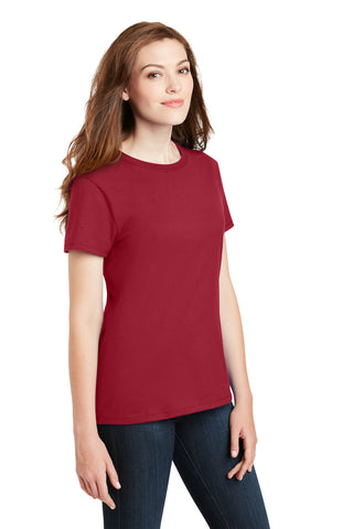 Hanes Ladies Perfect-T Cotton T-Shirt (Deep Red)