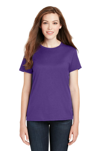 Hanes Ladies Perfect-T Cotton T-Shirt (Purple)