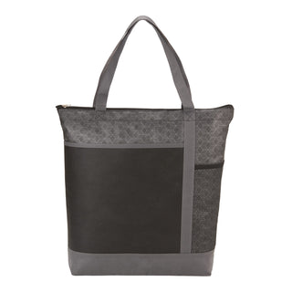 Printwear Chrome Non-Woven Zipper Convention Tote (Black)