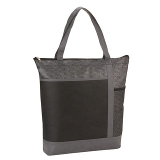 Printwear Chrome Non-Woven Zipper Convention Tote (Black)