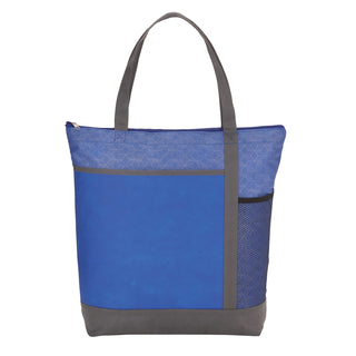 Printwear Chrome Non-Woven Zipper Convention Tote (Royal)