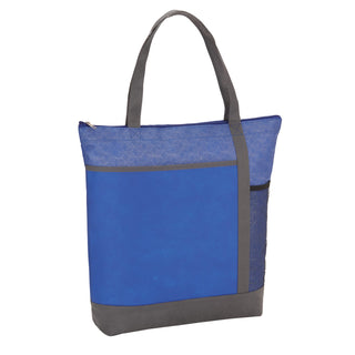 Printwear Chrome Non-Woven Zipper Convention Tote (Royal)