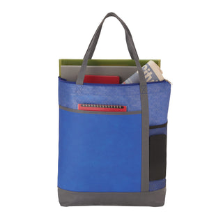 Printwear Chrome Non-Woven Zipper Convention Tote (Royal)