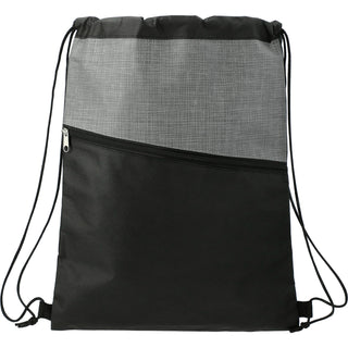Printwear Cross Weave Zippered Drawstring Bag (Gray)