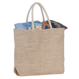 Printwear Herringbone Jute Tote (Natural)