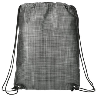 Printwear Crossweave Heat Sealed Drawstring Bag (Black)