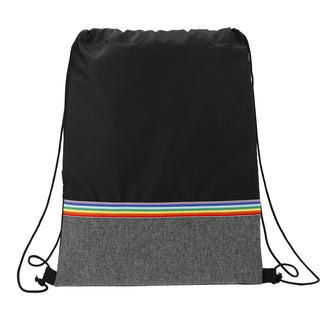 Printwear Rainbow RPET Drawstring Bag (Black)