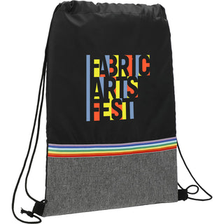 Printwear Rainbow RPET Drawstring Bag (Black)