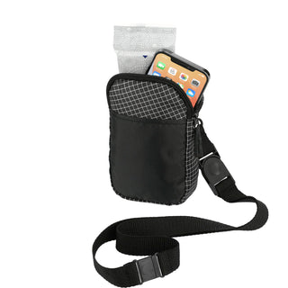 Printwear Grid Lanyard Phone Pouch (Black)