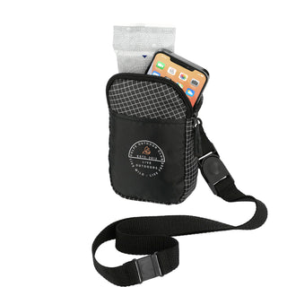 Printwear Grid Lanyard Phone Pouch (Black)