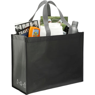 Printwear RPET Laminated Matte Shopper Tote (Black/Gray)