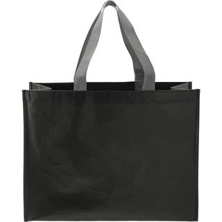 Printwear RPET Laminated Matte Shopper Tote (Black/Gray)
