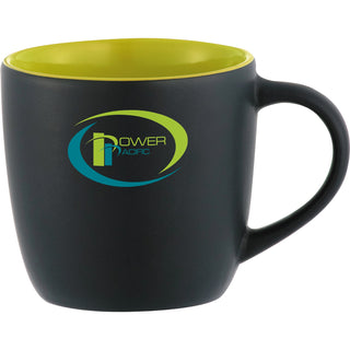 Printwear Riviera Electric 11oz Ceramic Mug (Black w/Lime Green Lining)