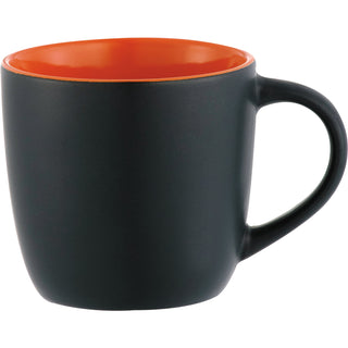 Printwear Riviera Electric 11oz Ceramic Mug (Black w/Orange Lining)