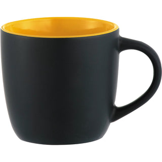Printwear Riviera Electric 11oz Ceramic Mug (Black w/Yellow Lining)