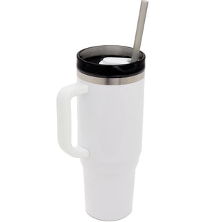 Printwear Thor 40oz Eco-Friendly Straw Tumbler (White)