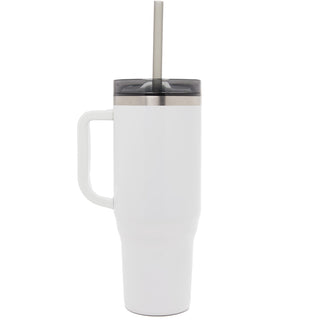 Printwear Thor 40oz Eco-Friendly Straw Tumbler (White)