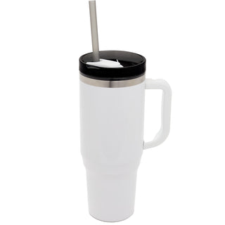 Printwear Thor 40oz Eco-Friendly Straw Tumbler (White)