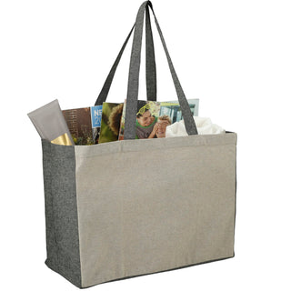 Printwear Recycled Cotton Contrast Side Shopper Tote (Natural/Black)